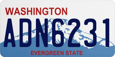 WA license plate ADN6231
