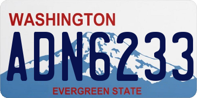 WA license plate ADN6233