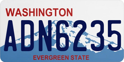 WA license plate ADN6235