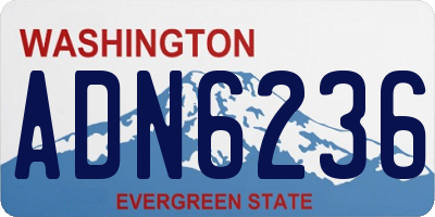 WA license plate ADN6236