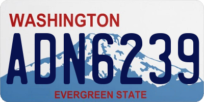 WA license plate ADN6239