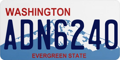 WA license plate ADN6240