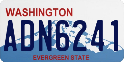 WA license plate ADN6241