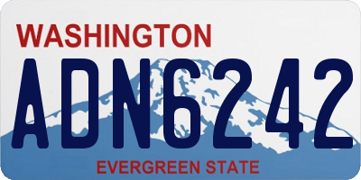 WA license plate ADN6242