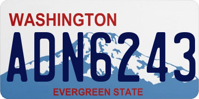 WA license plate ADN6243