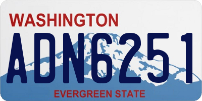WA license plate ADN6251