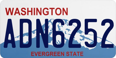 WA license plate ADN6252