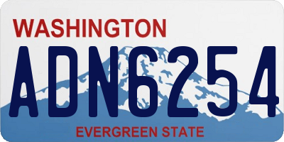 WA license plate ADN6254
