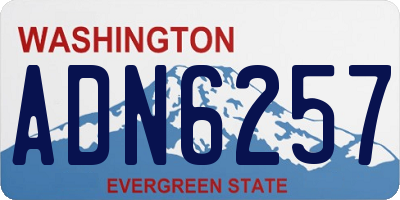 WA license plate ADN6257