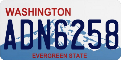 WA license plate ADN6258