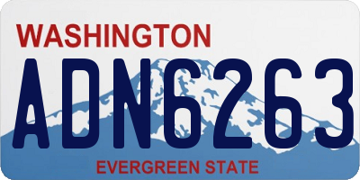 WA license plate ADN6263