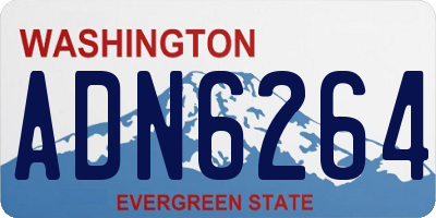 WA license plate ADN6264
