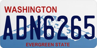 WA license plate ADN6265