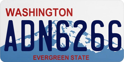 WA license plate ADN6266