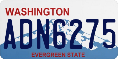 WA license plate ADN6275