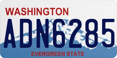 WA license plate ADN6285