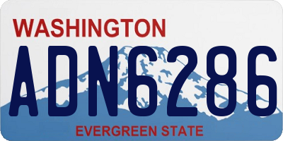 WA license plate ADN6286