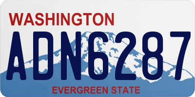 WA license plate ADN6287