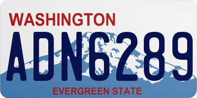 WA license plate ADN6289