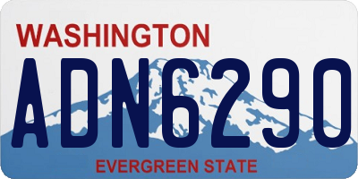 WA license plate ADN6290