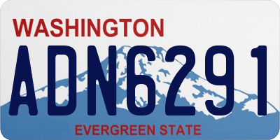 WA license plate ADN6291