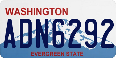 WA license plate ADN6292