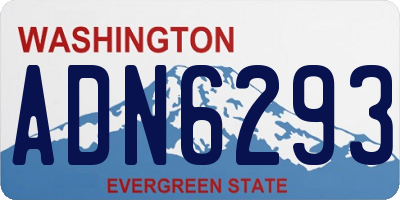 WA license plate ADN6293