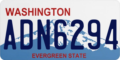 WA license plate ADN6294