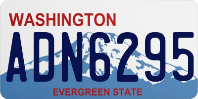 WA license plate ADN6295
