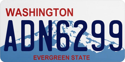 WA license plate ADN6299