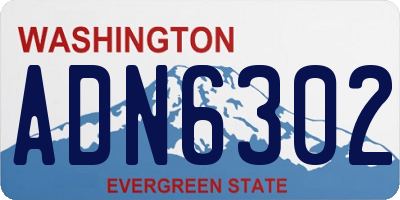 WA license plate ADN6302