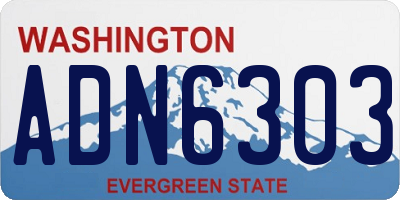 WA license plate ADN6303