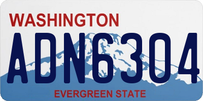 WA license plate ADN6304