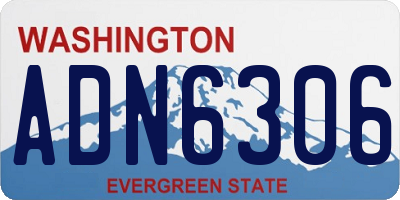 WA license plate ADN6306