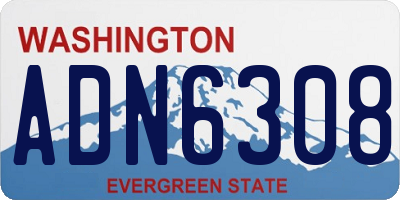 WA license plate ADN6308