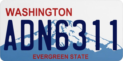 WA license plate ADN6311