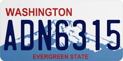 WA license plate ADN6315