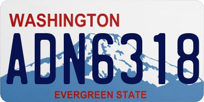 WA license plate ADN6318