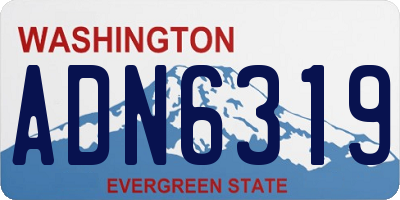 WA license plate ADN6319