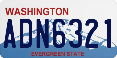 WA license plate ADN6321
