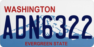 WA license plate ADN6322