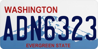 WA license plate ADN6323