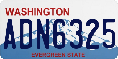 WA license plate ADN6325