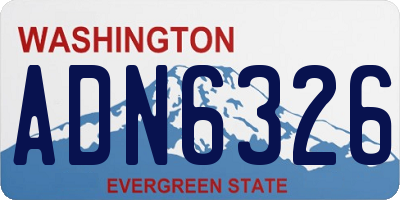 WA license plate ADN6326