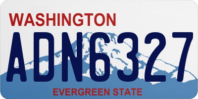 WA license plate ADN6327