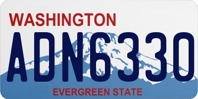 WA license plate ADN6330