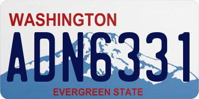 WA license plate ADN6331