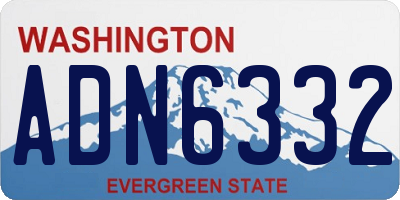 WA license plate ADN6332