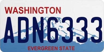 WA license plate ADN6333