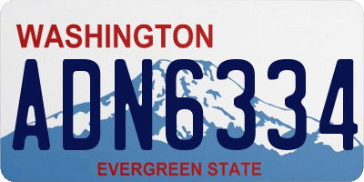 WA license plate ADN6334